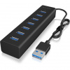 ICY BOX IB-HUB1700-U3 USB 3.2 Gen 1 (3.1 Gen 1) Type-A 5000 Mbit/s Čierna (IB-HUB1700-U3)