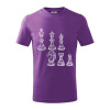 Šachové figúrky kreslené - Tričko detské bavlnené - 146 cm/10 rokov ( Fialová )