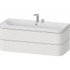 DURAVIT Happy D.2 Plus c-shaped závesná skrinka s nábytkovým umývadlom s dvomi otvormi, 2 zásuvky, 1175 x 490 x 480 mm, nordická biela matná lakovaná, HP4349E39390000