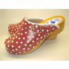 VÝPREDAJ veľkosť:40Dreváky model 6 biele bodky - 40 / červené a biele bodky