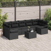 Sada zahradních pohovek 8 pcs Černá 55 x 55 x 37 cm polyratan Černá 3346303