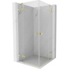 Mexen Lunar Duo, výklopný sprchový kút 90 x 90 cm, 8mm číre sklo, zlatý matný profil, 834-090L-090P-55-00