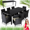 Súprava záhradného nábytku z umelého ratanu MEBEL ELITE čierna, 9-dielna