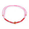 Náramek shamballa srdce a broušené korálky s AB efektem Varianta: 4 růžová korálová, Balení: 1 ks