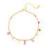 Yehwang Oceľový náramok na nohu Rose beads