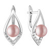 Gaura Pearls Stříbrné náušnice s levandulovou perlou Natalia, stříbro 925/1000 SK21236EL/L Levandulová