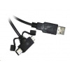 PREMIUMCORD Kábel USB 2.0 A - microUSB/miniUSB 5pin 2m (F/F)