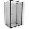 Mexen Mist-F T, 1-krídlový skladací sprchový kút pravý 70 x 90 cm, číre sklo-čierny rám, 8A6T-070-090-70-70-P