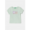 Detské bavlnené tričko United Colors of Benetton 3I1XG10HU.P.Seasonal zelená 82