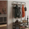Voľne stojaci vešiak na oblečenie s háčikmi a policami – 100 x 40 x 186 cm