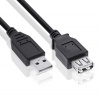 Interlook UE2.0-1,5M-Black | USB predlžovací kábel | zástrčky samec + samice | 1,5 metra Čierný