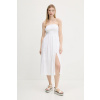 Ľanové šaty Hollister Co. KI359.1209.100 biela S