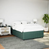 vidaXL Posteľ bez matraca tmavozelený 160x200 cm zamat - Zelená - 206582-140205