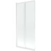 Mexen Fox paraván na vaňu 2-dielny posuvný 85 x 150 cm, priehľadný, biely - 891-085-002-20-00