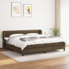 Box spring postel s matrací tmavě hnědá 200x200 cm textil 3126352