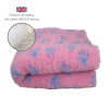 DRYBED Premium Vet Bed Small Paws ružový + svetlomodré labky 150 x 100 cm