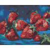 Maľovanie podľa čísel Jahody na modrom pozadí, 80x100 cm, vypnuté plátno na rám (6040313)