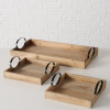 Boltze Home Set 3 drevených podnosov Ringo