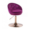 Kreslo Caramela Velur Gold Fuksia
