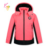 Dievčenská zimná bunda - KUGO BU609, neónovo lososová Farba: Lososová, Veľkosť: 110