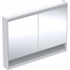 Geberit ONE - Zrkadlová skrinka s LED osvetlením, 1200x900x150 mm, 2 dvierka, s nikou, biela 505.835.00.2