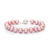 Perlový náramok Mutiara 7,5 AA – ružová Rhodiované striebro (925) 19 cm Ružová