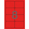 Etikety, 99,1x67,7 mm, farebné, zaoblené rohy, APLI, neónové červené, 160 etikiet/bal
