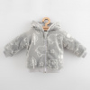 Dojčenská zateplená Wellsoft zimná mikinka s kapucňou New Baby Winter times Sivá 80 (9-12m)