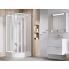 Ravak SUPERNOVA ASBK6 štvrťkruhový sprchový box 80x80cm,Grape/Biely,posuvné dvere+Cleaner 80644112ZG