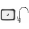 Set Sinks (dřez Neptun 526 V 0,6 mm, matný + baterie Vitalia Chrom - lesklý) NE526VVICL