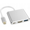 USB C ADAPTÉR HDMI+USB 3.0+PD 4K HUB pre MacBook 3v1