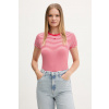 Tommy Jeans basic tričko dámske bavlnené s elastanom DW0DW17383 červená XL