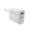 Univerzálna USB nabíjačka Natec RIBERA GaN 1X USB-A + 1X USB-C 65W, Biela (NUC-2144)