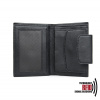 Luxusná RFID kožená peňaženka v čiernej farbe č.8211