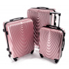 JAKS Cestovný kufor 663 škrupinový Farebné varianty: ružová sada