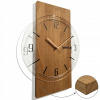 Drevené nástenné hodiny Geometric 40cm priehľadný ciferník tichý do obývacej izby