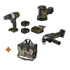Sada aku nářadí Narex CAMOUFLAGE 18 - CSV 13-2, CBE 125-3, CPM 3E, Brašna CTP 50