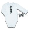 Dojčenské bavlnené body s motýlikom a kravatou Nicol Viki Farba: Podľa obrázku, Veľkosť: 68 (4-6m)