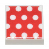 3070bpb255 White Tile 1 x 1 with Groove with White Polka Dots (Bílá dlaždice 1 x 1 s drážkou s bílými puntíky)