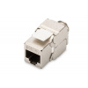 DIGITUS Keystone Cat5E, tieneny STP, tool free, strieborný
