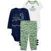 CARTERS CARTER'S Set 3dielny body dl. rukáv, body kr. rukáv, tepláky Navy Dino chlapec LBB NB/ veľ. 56