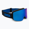 Detské lyžiarske okuliare UVEX Pwdr FM black matt/mirror blue smoke clear