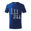 Šachové figúrky kreslené - Tričko detské bavlnené - 134 cm/8 rokov ( Kráľovská modrá )