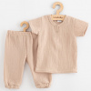 NEW BABY Dojčenská mušelínová súprava tričko a nohavice beige New Baby Veľ. 56 (0-3m)