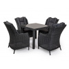 Ratanea Záhradná jedálenská súprava KINGSTON 90 tmavosivá