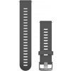 Garmin Quick Release 20mm, silikonový šedý, stříbrná přezka 010-11251-1N