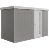 Biohort Plechový domček Neo1D 2.1 štandardné dvere kremeňovo sivá 348 x 180 cm