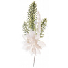 Magic Home Vetvička s kvetom poinsettia biela 23 cm