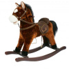 Detský plyšový hojdací koník Western - tmavohnedý