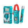 Sada digitálneho multimetra, multimetra kliešťového a skúšačky AC napätie